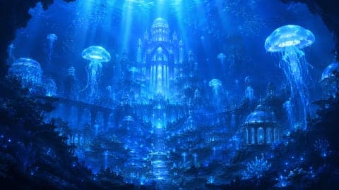 Deep Ocean Cathedral Anime Wallpaper 4K Underwater Fantasy